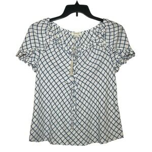 Max Studio white with blue print sz S